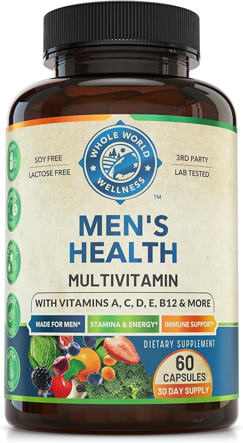 Mens Daily Multivitamin Multimineral Supplement 30+ Nutrients, 60 Capsules