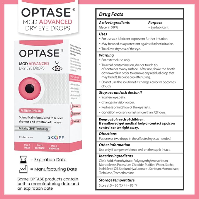 OPTASE MGD Advanced Dry Eye Drops .33 fl 300 Drops