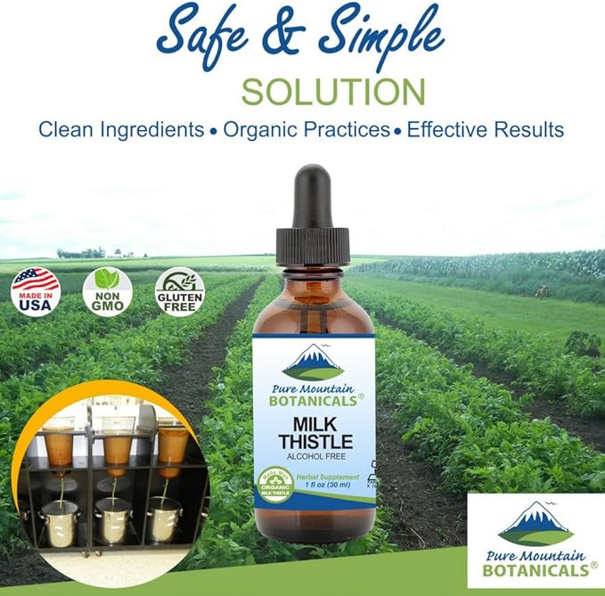 Pure Mountain Botanicals Milk Thistle Extract 333mg Organic 1 Fl