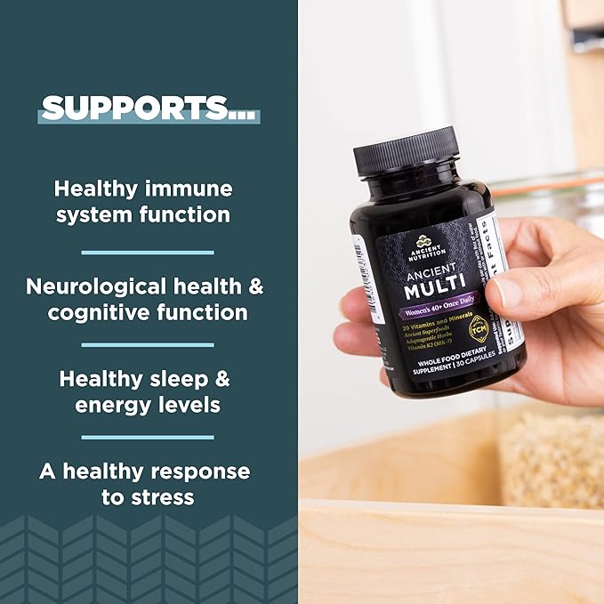 Ancient Nutrition Multivitamin for Women, Ancient 40+ Once K2, Folate 30ct