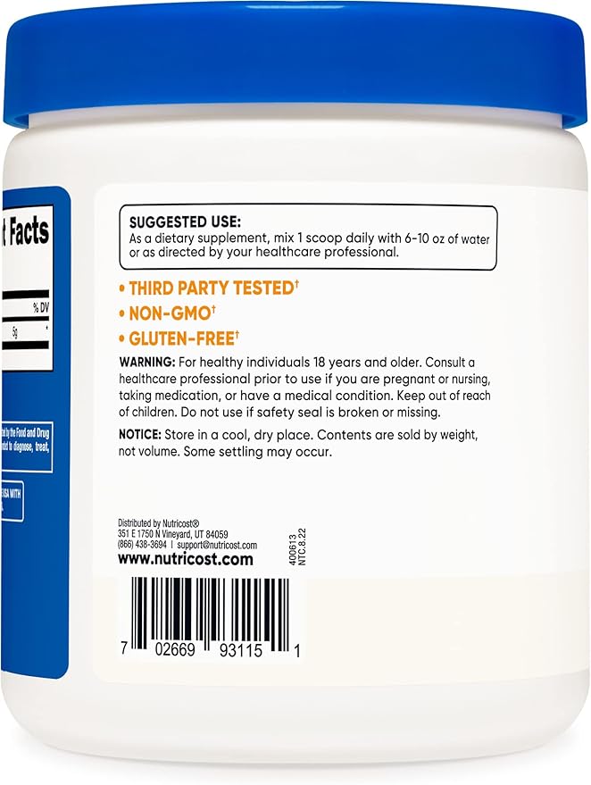 Nutricost L-Glutamine Powder 250 Grams