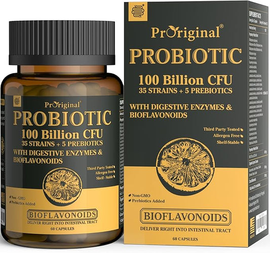 Probiotics with Prebiotics for Men and Women 35 Strains 100 Billion 60 Capsules