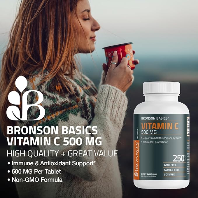 Bronson Vitamin C 500 MG Supports 250 Vegetarian