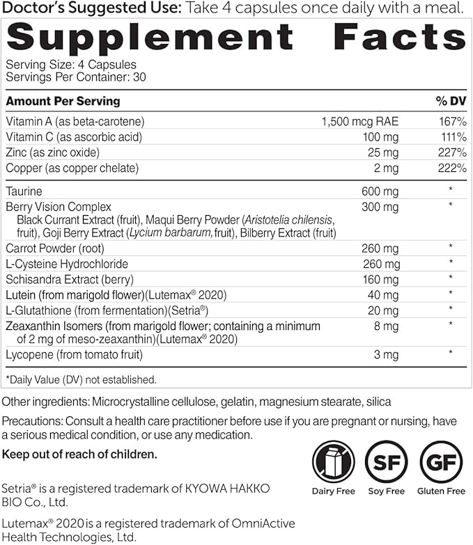 Dr. Whitaker's Vision Essentials Gold 40 mg (120 Capsules)