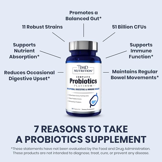 1MD Complete Probiotics Platinum 51 Billion 11 Strains, 30 Vegetable (3-Pack)