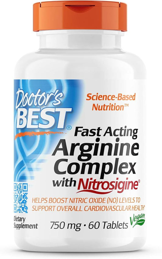 Doctor's Best Fast Acting Arginine Complex 750mg, White (DRB-00406), Tablet, 60 count