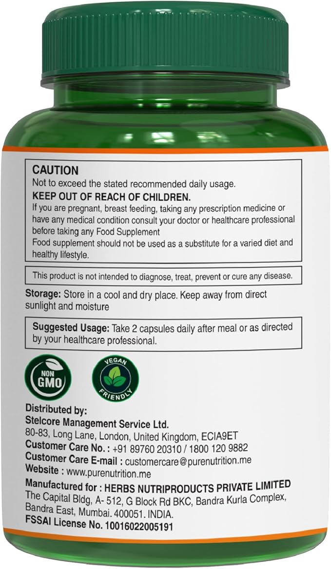 Pure Nutrition Amla Extract 1000mg. (Equivalent 8000mg Amla 120 Veg