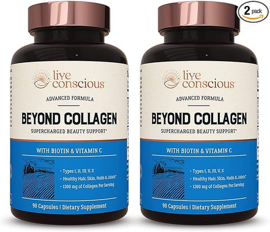 Live Conscious Beyond Collagen Multi Collagen Capsules 90 Capsules (2-Pack)