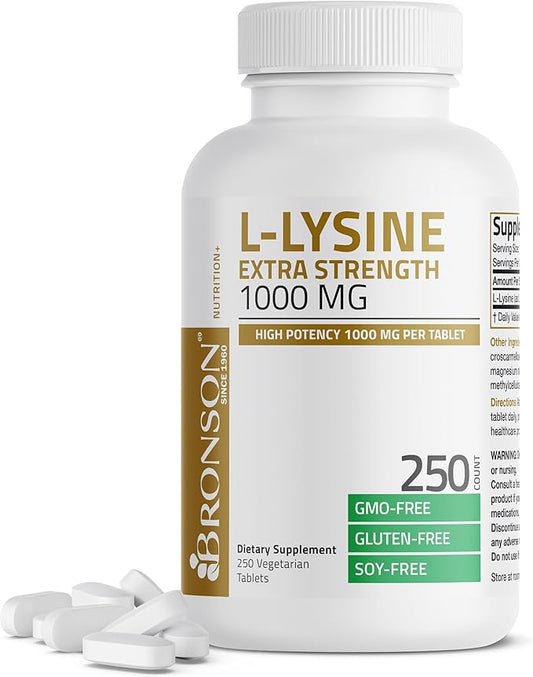 Bronson L-Lysine Extra Strength 1000 MG 250 Vegetarian