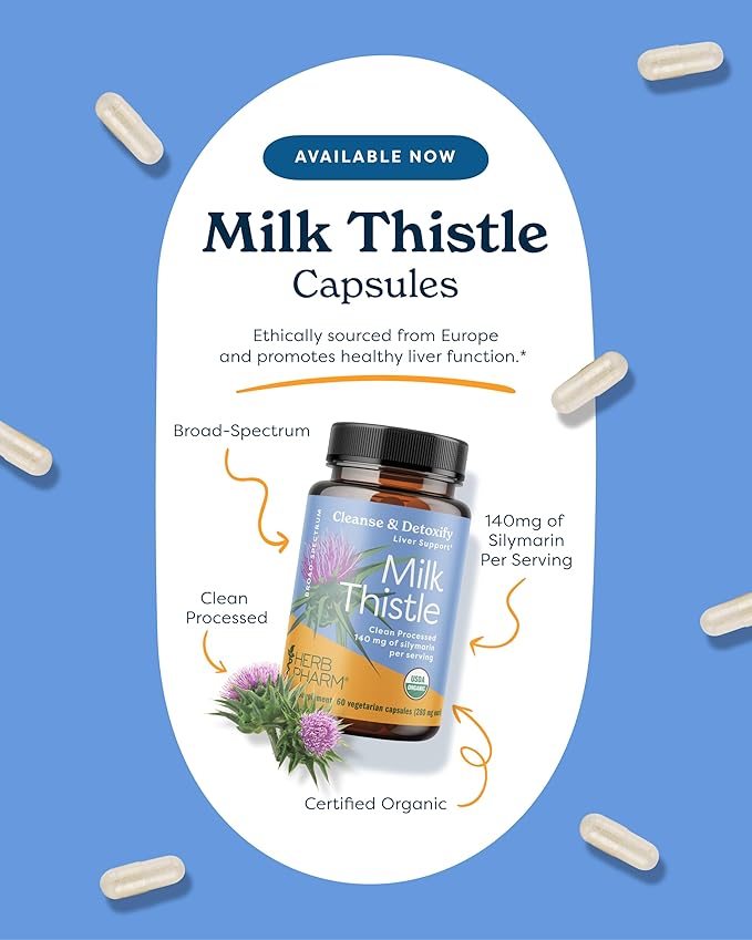 Herb Pharm Milk Thistle Seed Extract w/140 mg 60 Vegetarian