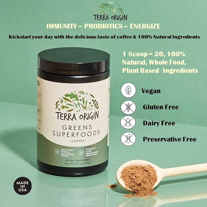 TERRA ORIGIN Superfoods Greens Immune Defense 30 Servings
