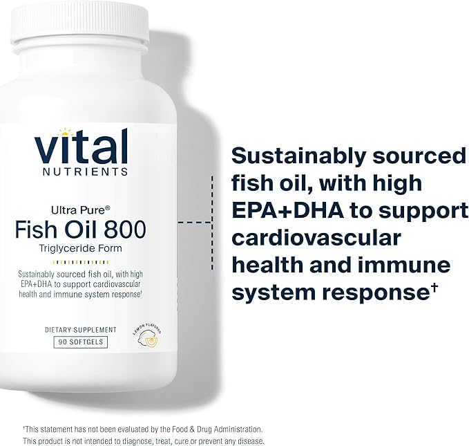 Vital Nutrients Ultra Pure® Fish Oil 800 Triglyceride Omega-3 Fatty 90 Count