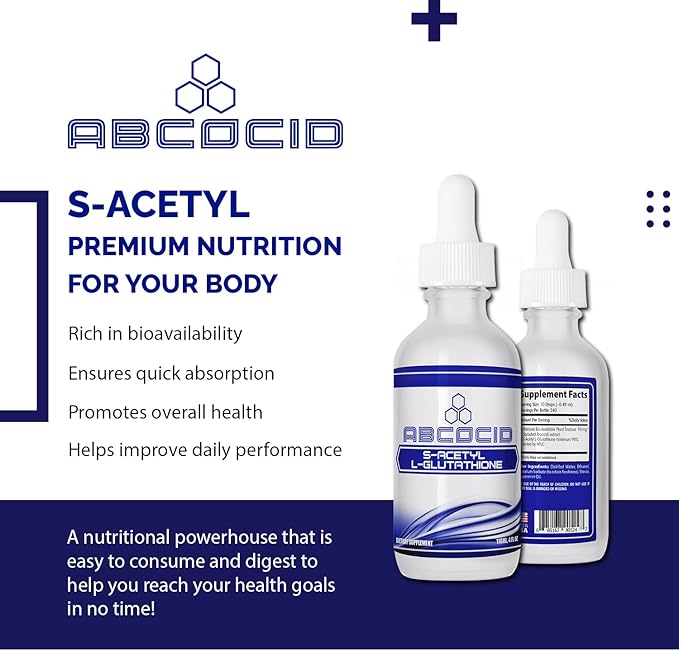 S-Acetyl L-Glutathione 95 mg, 4 Oz 240 Servings,