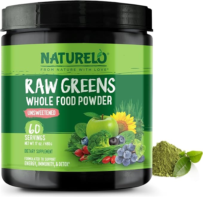NATURELO Raw Greens Superfood Powder 480 Grams