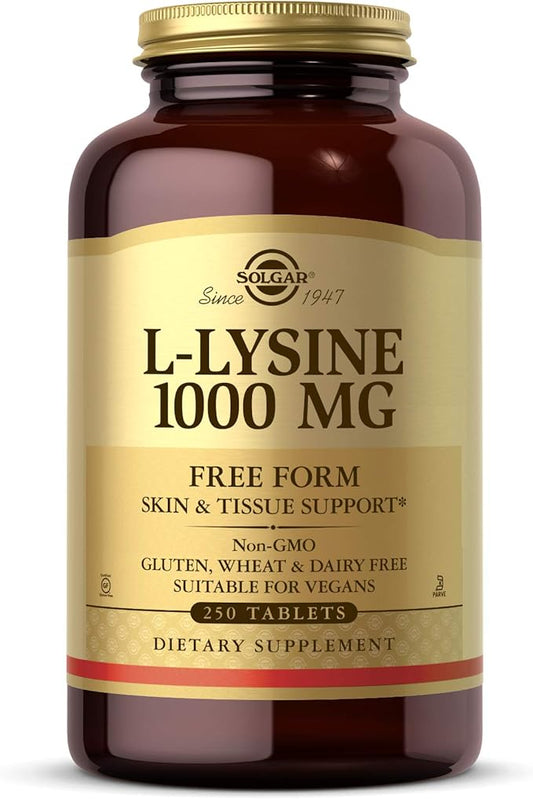 Solgar L-Lysine 1000 mg, 250 Tablets 250 Servings