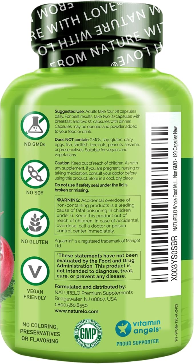 NATURELO Whole Food Multivitamin for Women 120 Capsules