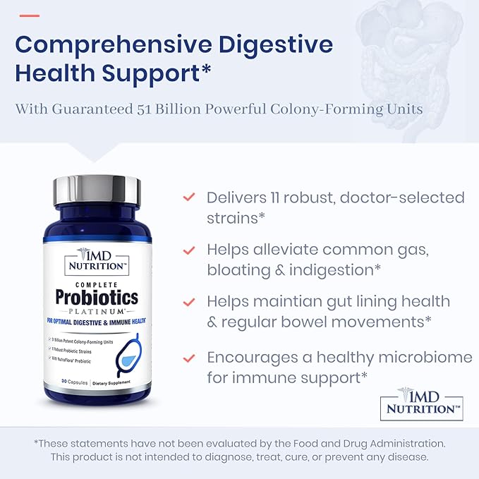 1MD Complete Probiotics Platinum 51 Billion 11 Strains, 30 Vegetable (2-Pack)