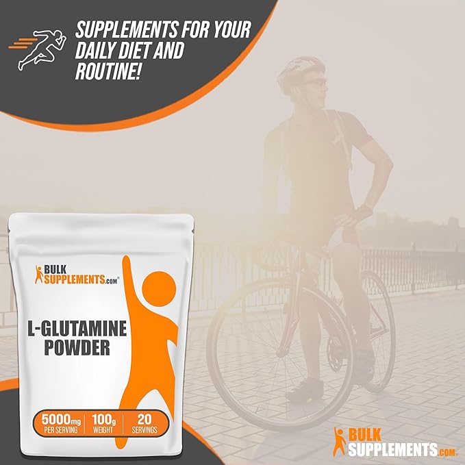 BulkSupplements.com L-Glutamine Powder 5000mg, L 5000mg per 100g (3.5 (3.5 oz) 1)