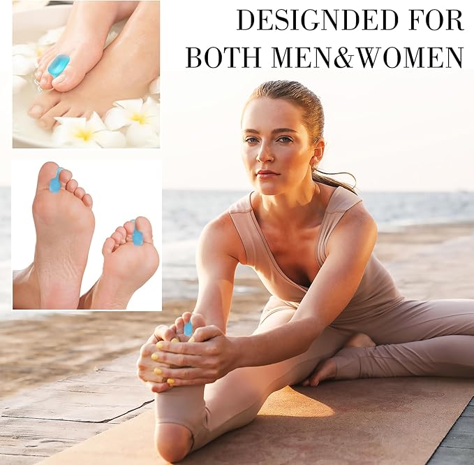 12Pcs Gel Toe Separators Soft Toe (8L+4S) (Blue)