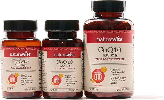 NatureWise CoQ10 100mg Softgels, High Absorption CoQ10 with 200 Softgels[200-Day Softgels[200-Day Supply]