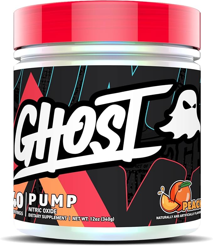 GHOST Pump Nitric Oxide Powder, Peach 40 Servings