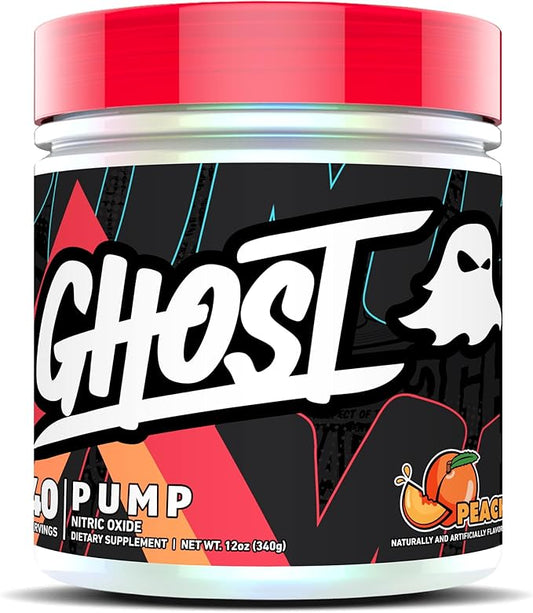 GHOST Pump Nitric Oxide Powder, Peach 40 Servings
