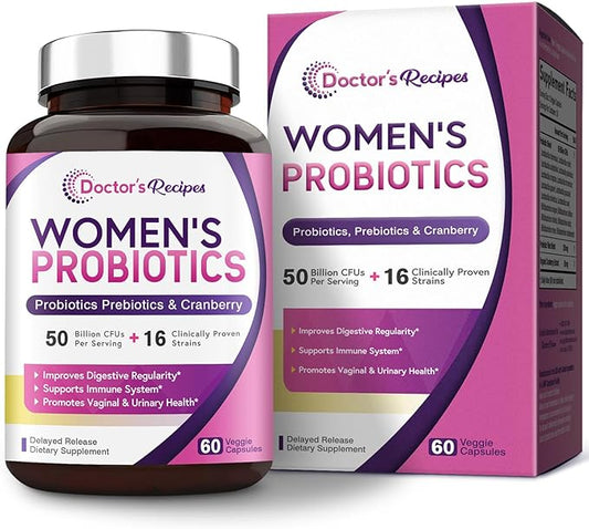 Doctor's Recipes Women’s Probiotic, 60 Caps 50 Billion 16 Strains,