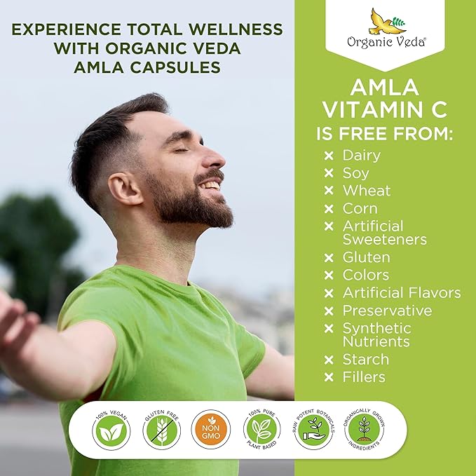 Organic Veda Amla Capsules Natural Vitamin 120