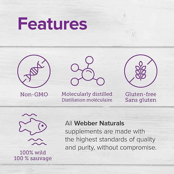 Webber Naturals Fish Oil 1,000 mg 300 mg Omega-3 Per 210 Softgels,