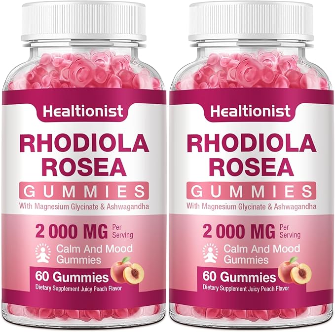 2 Packs Sugar-Free Rhodiola Rosea Gummies 120 Vegan
