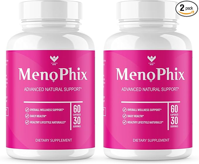 (2 PACK) MenoPhix Menopause Natural Support Capsules (60 Capsules) 2 Month