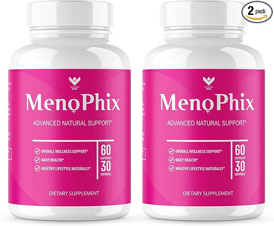 (2 PACK) MenoPhix Menopause Natural Support Capsules (60 Capsules) 2 Month