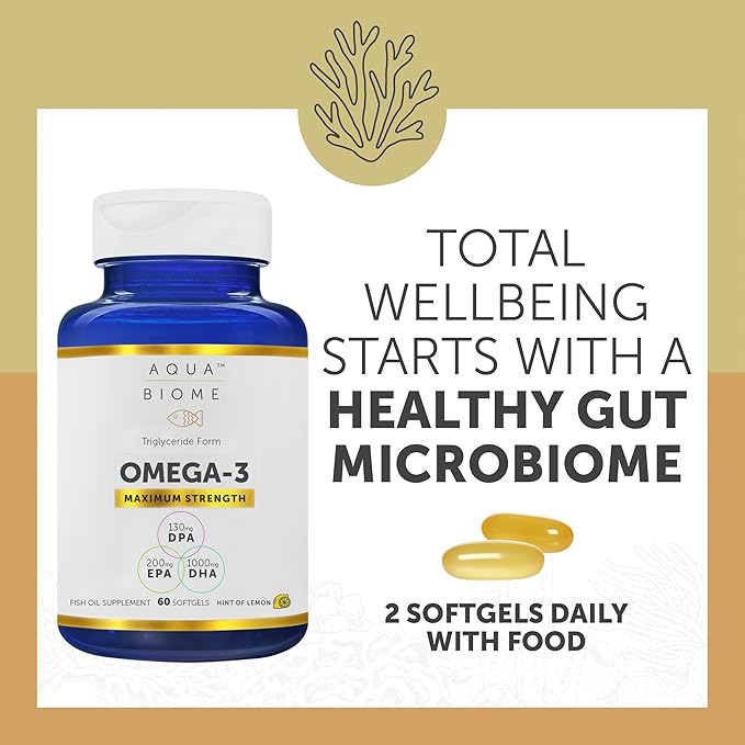 Aqua Biome by Enzymedica, Maximum Strength 3 Fish 60 Softgels
