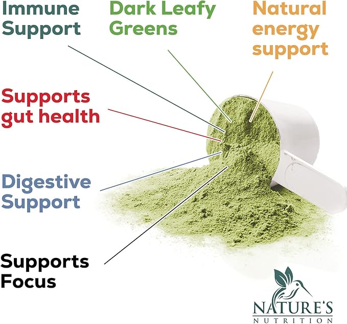 Greens Superfood Powder Drink Mix - Green Whole Food Blend for Energy & Gut Health with Organic Wheat Grass, Spirulina, Chlorella, Digestive Enzymes Antioxidant & Probiotics, Berry Flavor, 30 Servings