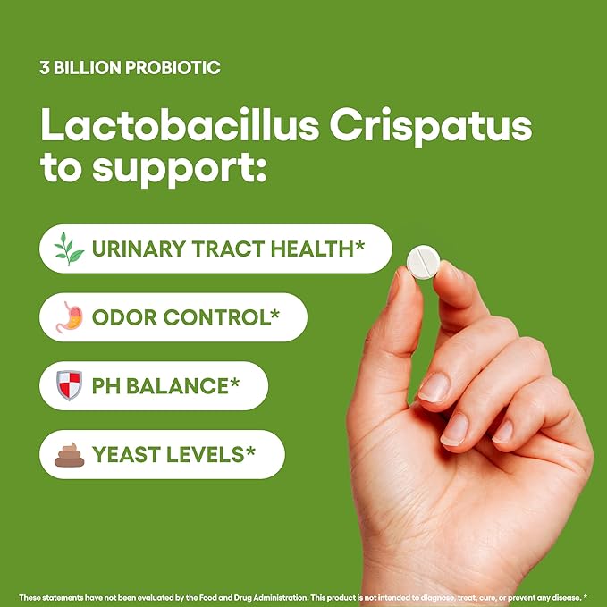 Lactobacillus Crispatus Probiotic Supplement 240 Tablets 3 Billion CFU Probiotics for Women Supports Vaginal Digestive & Gut Health Made in The USA (240, Lactobacillus Crispatus)
