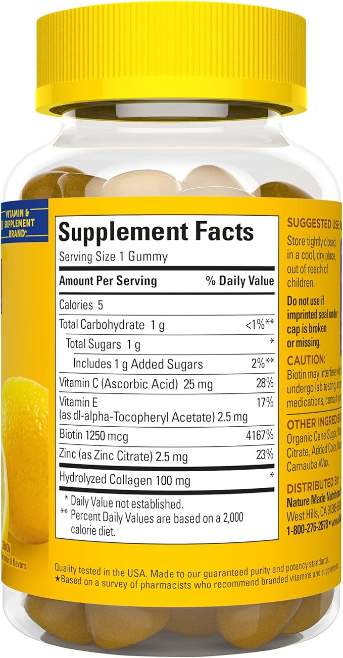Nature Made Collagen Gummies with Vitamin 60 Gummies, 60 Day