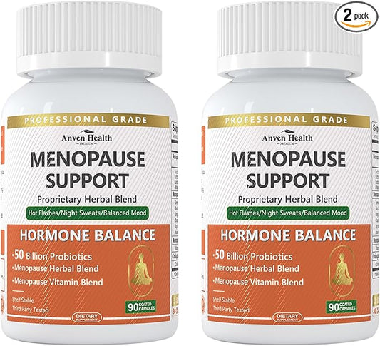 Menopause Supplements for Women Menopause Probiotics Relief, Supports Hot Flashes, Night Sweats, Bloating & Gut Health with Herbs, Collagen Peptides, Vitamin B6 & D3 | 180 Veggie Caps