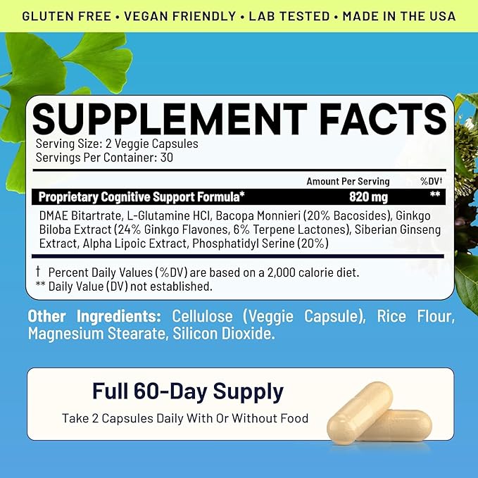 Brain Boost Nootropic Supplement 240 Capsules