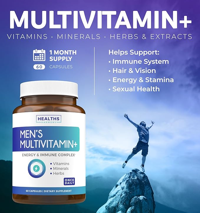 Multivitamin for Men (Non-GMO) Daily Mens 60 Capsules