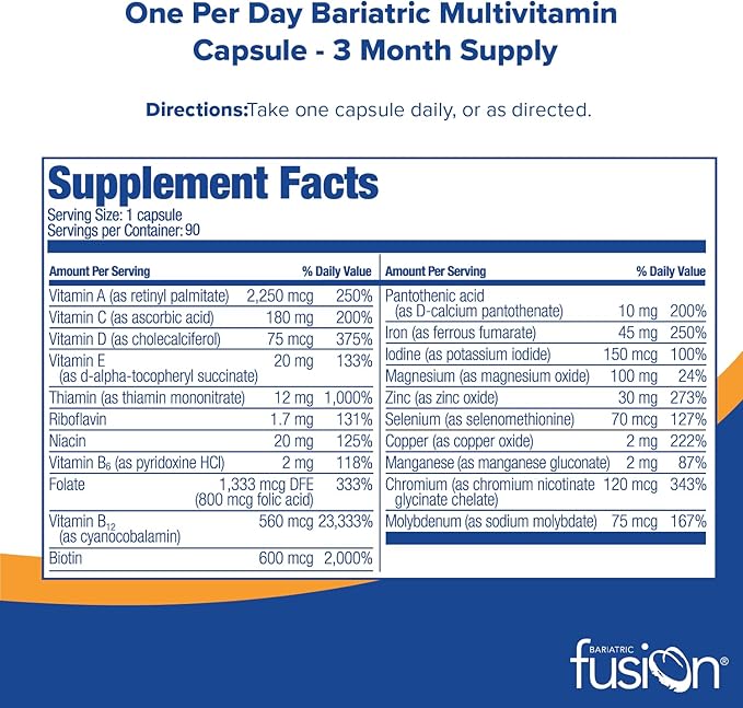 Bariatric Fusion One Per Day Bariatric 90 Count 3 Month