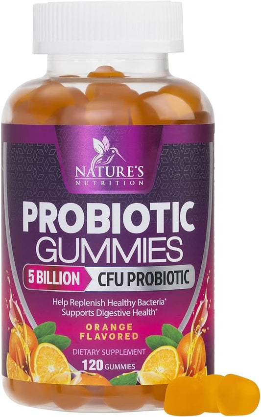 Probiotic Gummies for Digestive Health, Daily 5 Billion 120 Gummies