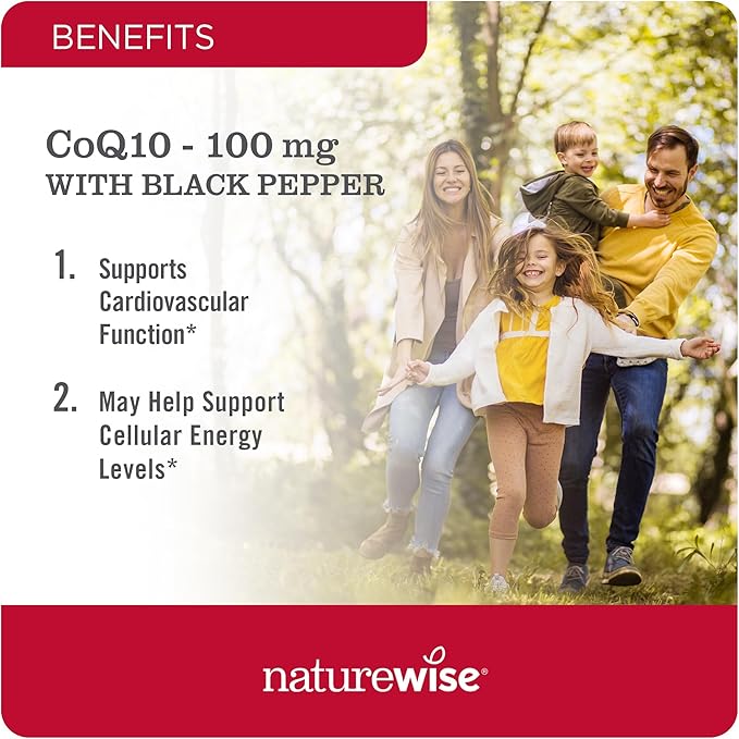 NatureWise CoQ10 100mg Softgels, High Absorption CoQ10 with 200 Softgels[200-Day Softgels[200-Day Supply]