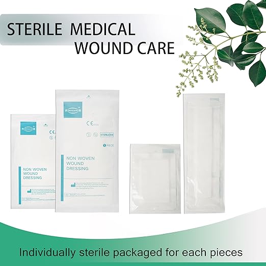 2.3X2.7 Inches Sterile Adhesive Island Wound Pads,100 Individually QICHUANG(2.3X2.7INCHES-C100)