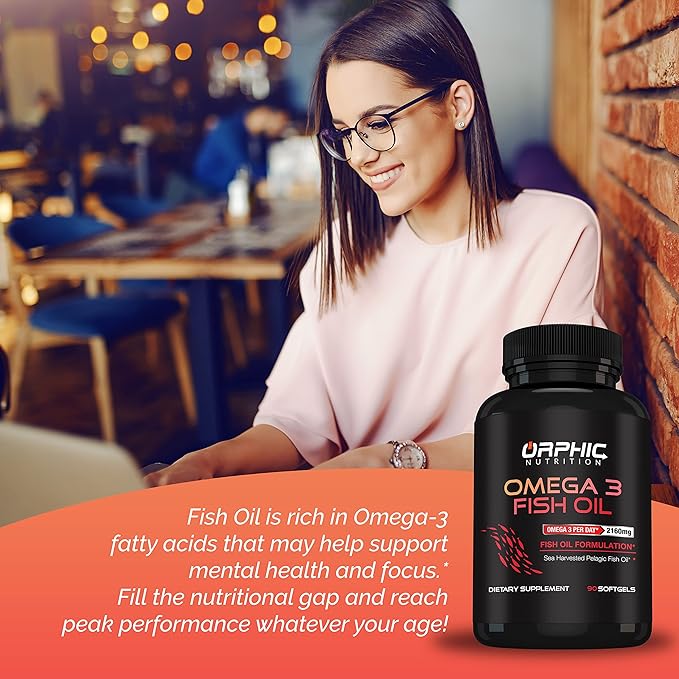 Burpless OMEGA 3 Fish Oil Supplement 90 Softgal 3600mg -