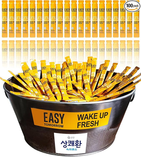 Easy Tomorrow Jelly Stick Before After Drinking Alcohol, After Party for Great Night & Better Morning, Party Vacation Aid, Mango Flavored, 상쾌환, 100 Sticks