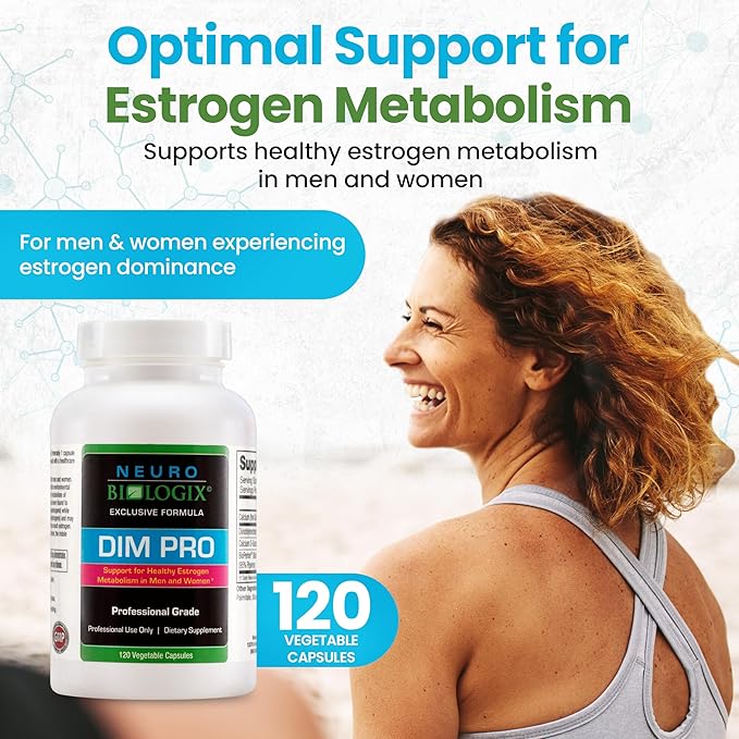 DIM Pro for Optimal Estrogen Metabolism Support – Promotes Balanced Estrogen Levels for Men & Women – Contains DIM, Calcium D-Glucarate, Bioperine for Hormone Balance & Nutrient Absorption Support