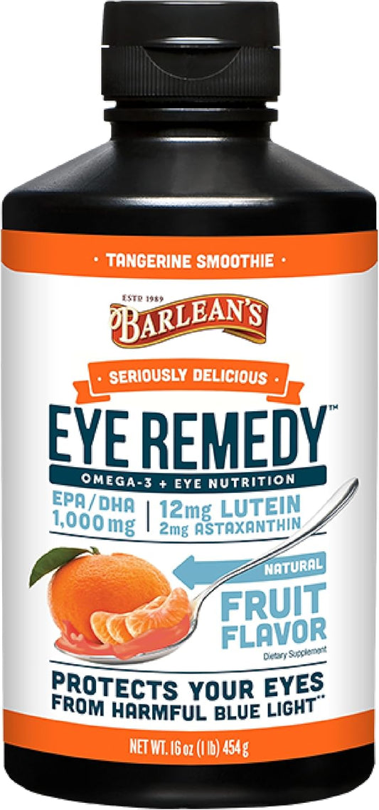 Barlean's Eye Remedy Supplement, Tangerine Flavored Zeaxanthin,1,000mg Omega 3 EPA 16 oz