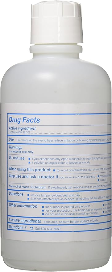 Medi-First 21526 Eyewash, Purified Water, 98.3% 32 Ounces
