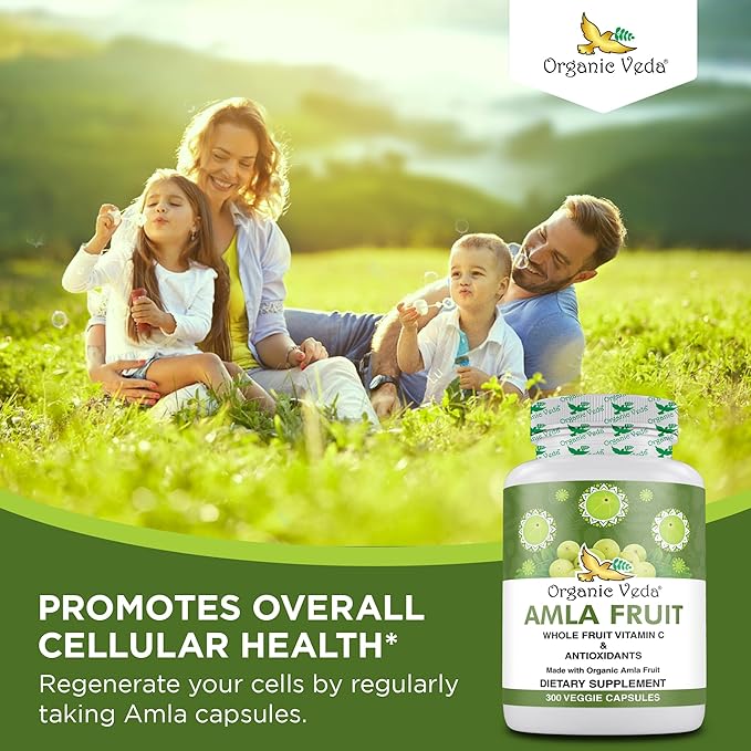 Organic Veda Amla Capsules 1500mg, 300 300 Capsules