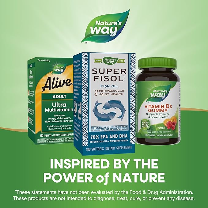Nature's Way Super Fisol Premium Fish 70% EPA/DHA, 180 Softgels